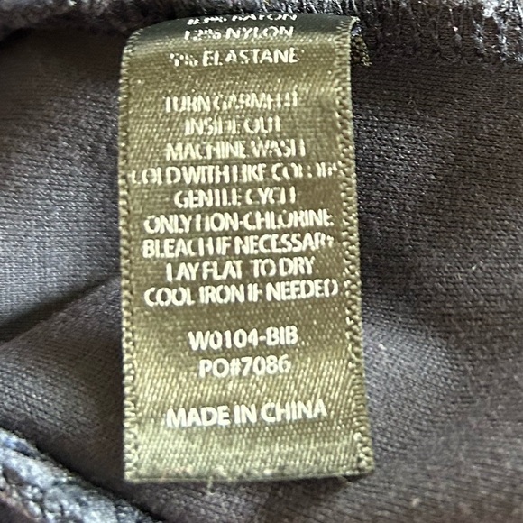 Betabrand Yoga Dress Pant Boot Cut Navy Blue Pattern Print Sz L - Picture 11 of 11